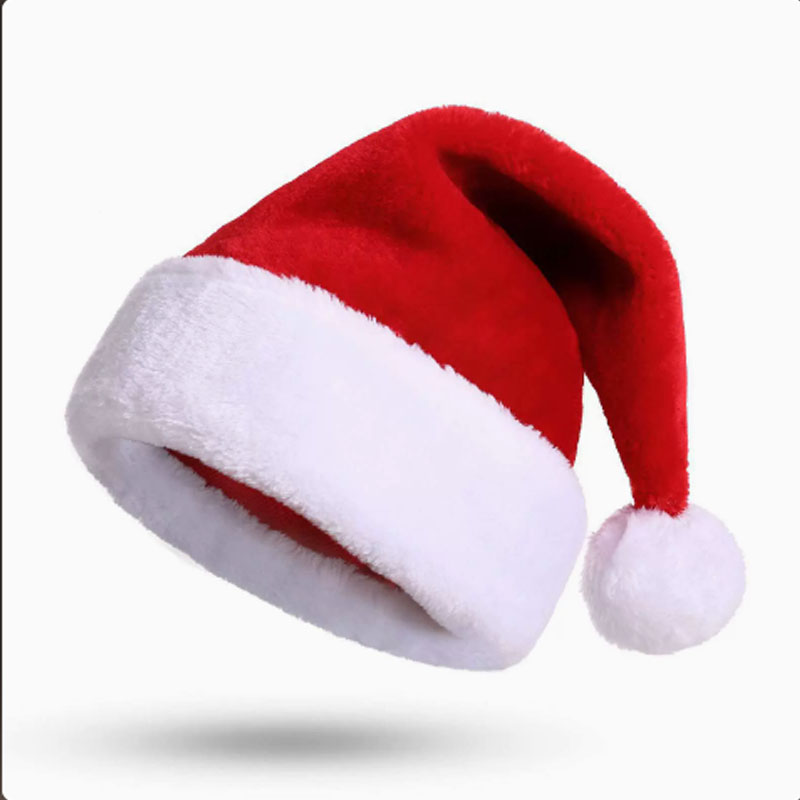 Santa Hat Plush - Christmas Santa Hat Xmas Long Plush