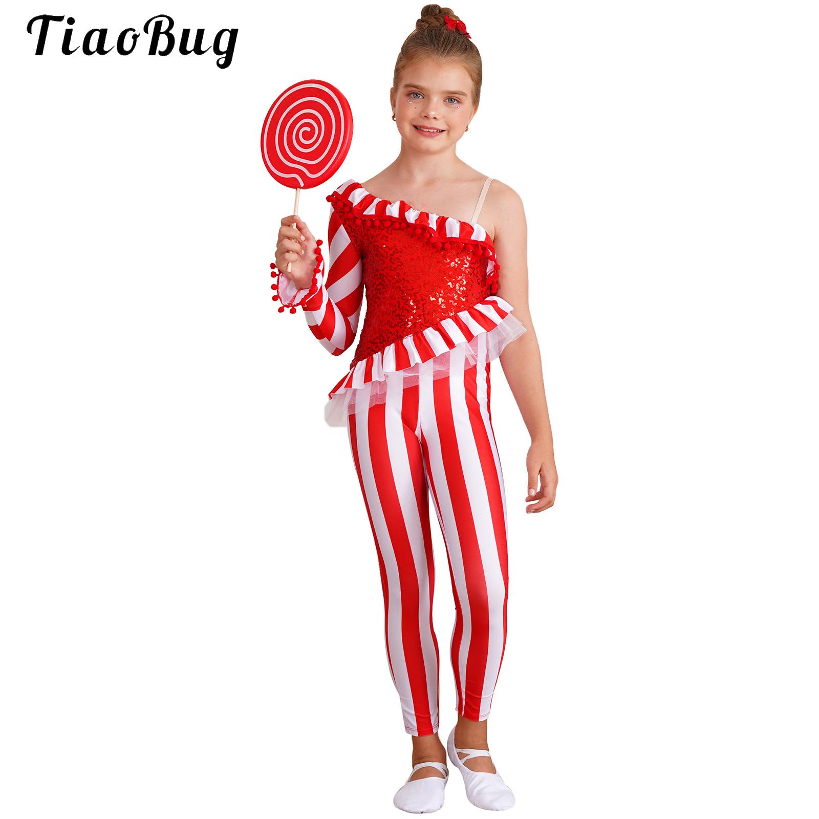 Elf Costume Christmas - Kids Girls Christmas Ballet Dance Jumpsuit