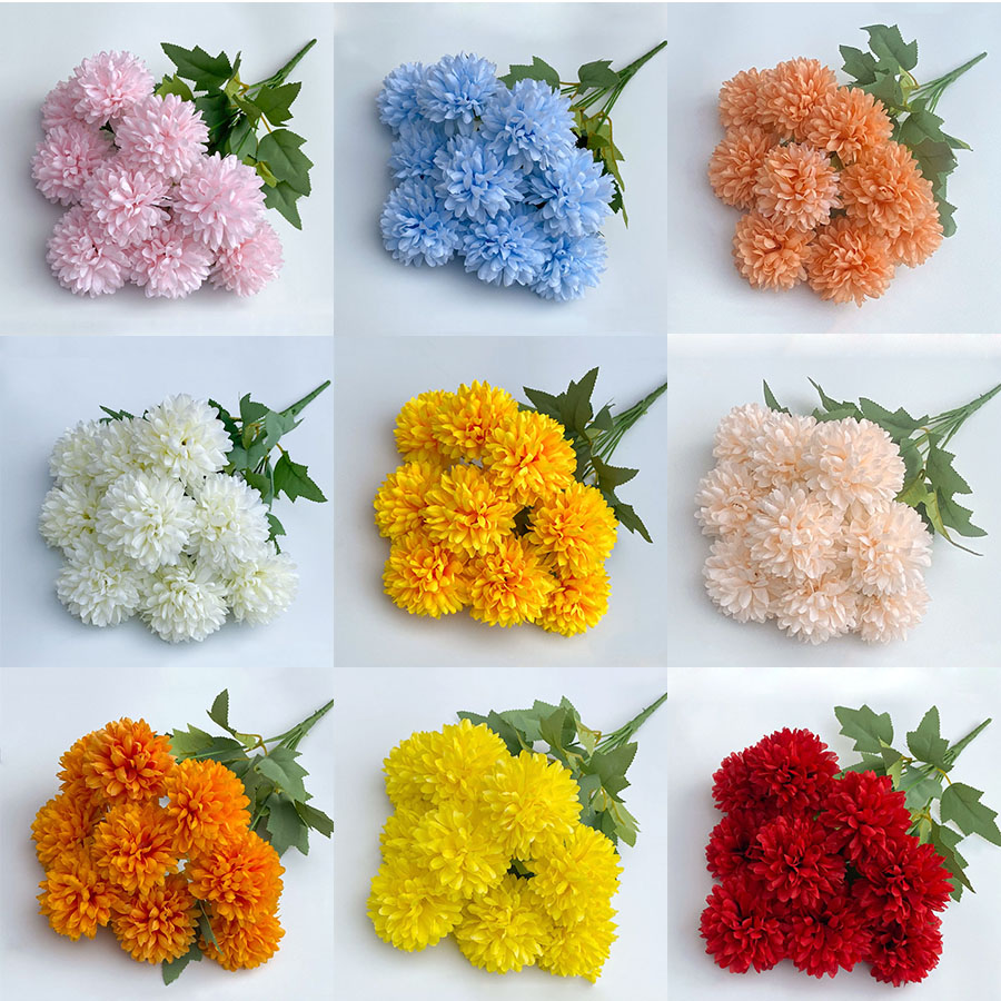 Christmas Wreath Fake - Artificial Flower Bouquet Chrysanthemum Wedding Home