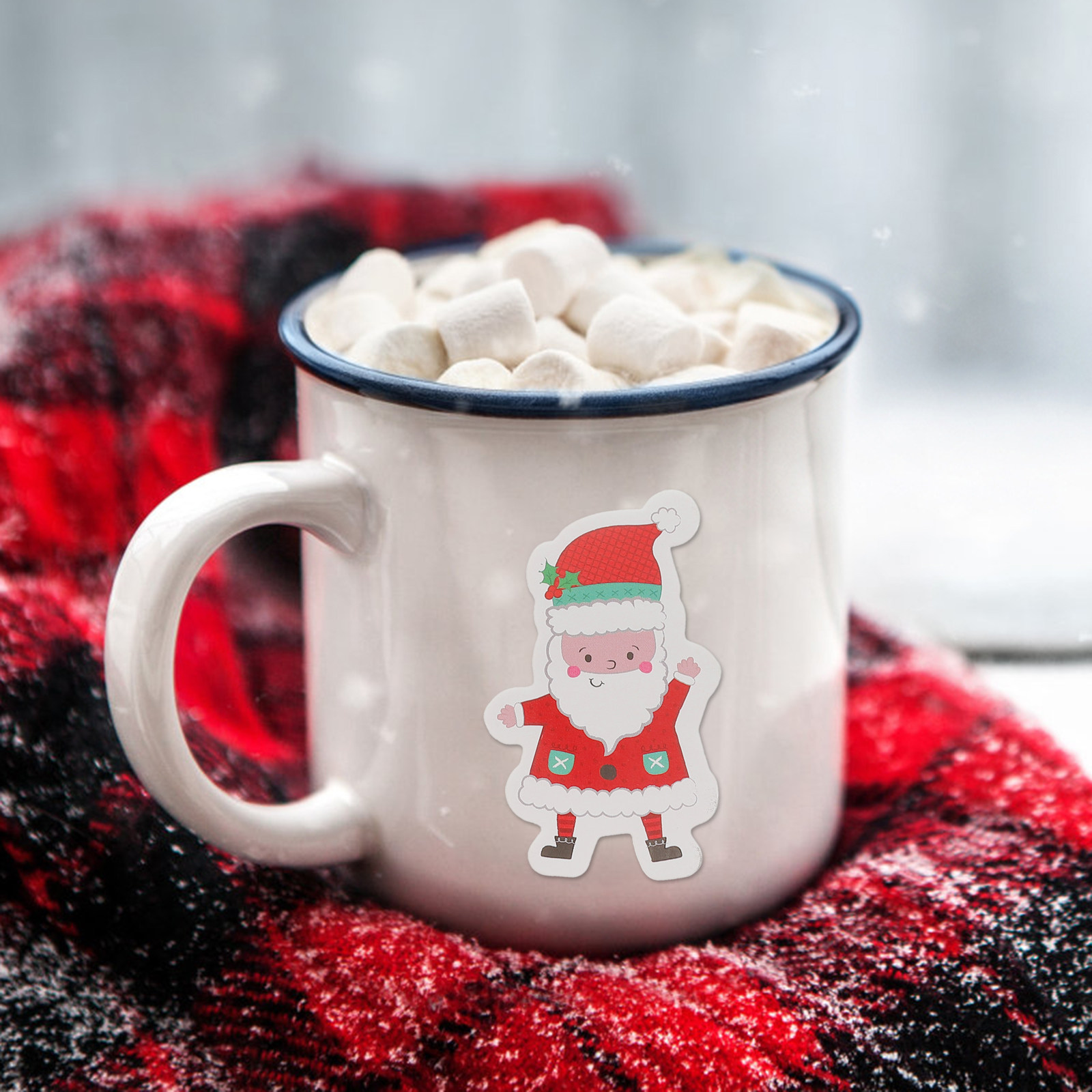 Snowflake Window Decal - 40Pcs Self-Adhesive Christmas Sticker Snowflake Santa