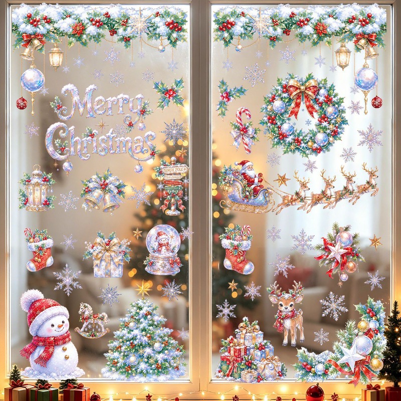 9 Sheets Christmas Static Wind - đánh giá và giá Snowflake Window Decal