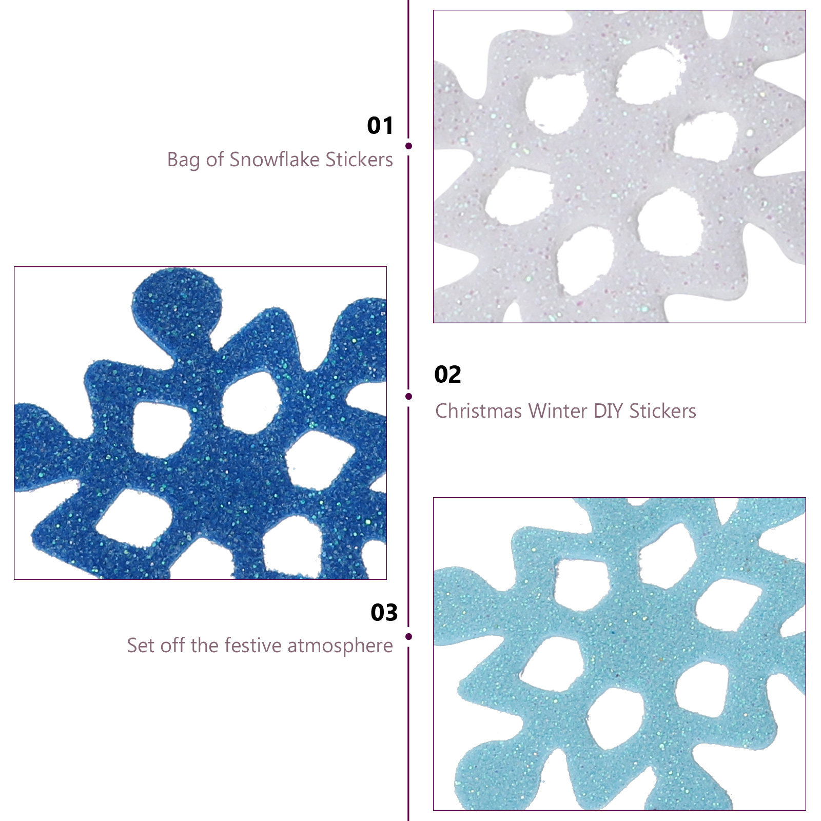 Snowflake Foam Stickers Glitte - đánh giá và giá Snowflake Window Decal
