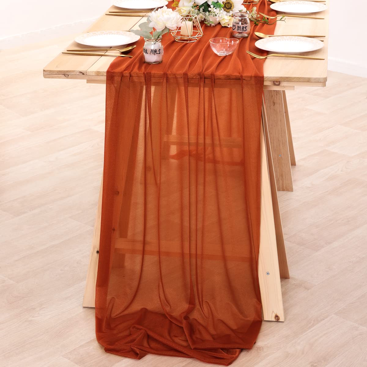 Chiffon Table Runner Nude Shee - đánh giá và giá Christmas Table Runner
