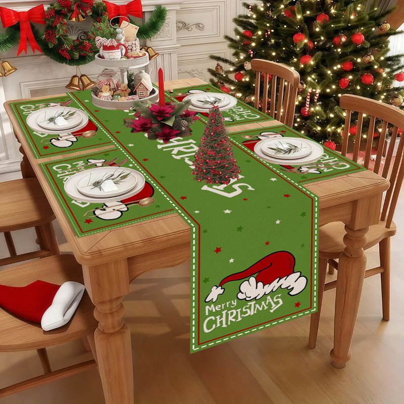 VIKAMA Cute Cartoon Christmas  - đánh giá và giá Christmas Table Runner