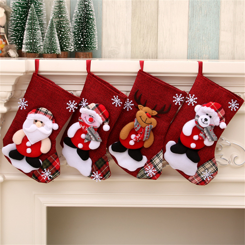 Linen Christmas Stockings Gift - đánh giá và giá Christmas Stocking Hanging