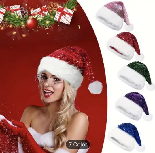 Sequin Christmas Hat Plush Sol - đánh giá và giá Santa Hat Plush