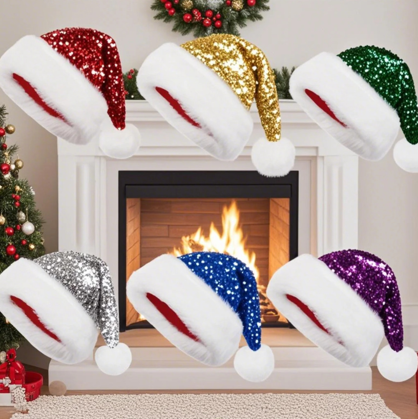 Sequin Christmas Hat Plush Sol - đánh giá và giá Santa Hat Plush
