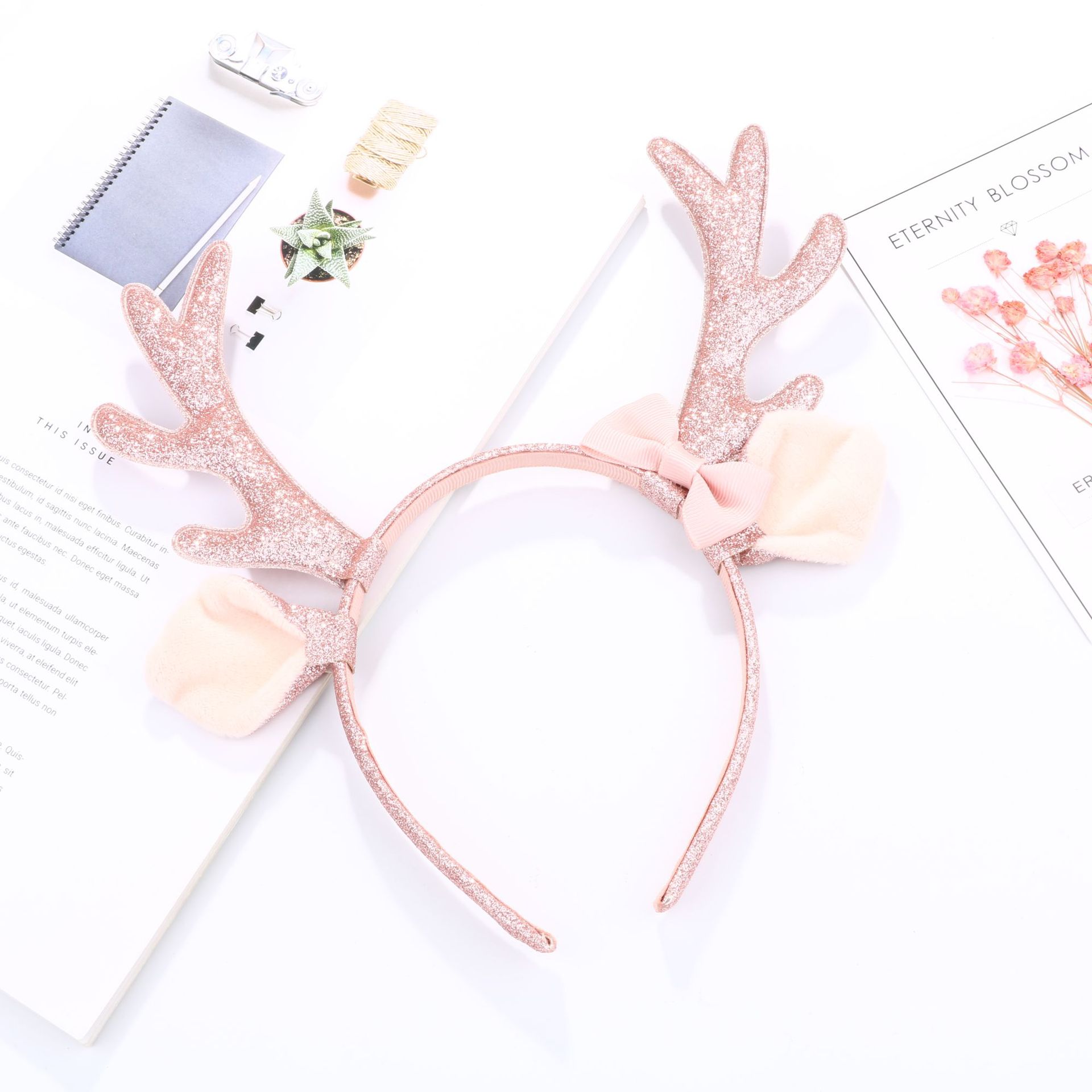 Cute Pink Glitter Reindeer Ant - đánh giá và giá Reindeer Antlers Headband