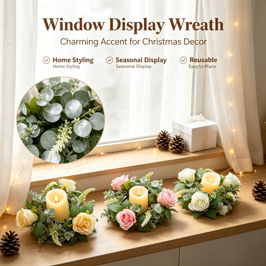 Artificial Rose Wreath Shaped  - đánh giá và giá Christmas Wreath Fake