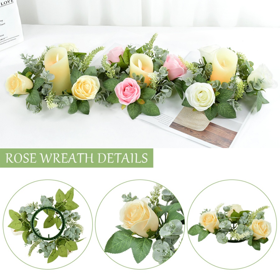 Artificial Rose Wreath Shaped  - đánh giá và giá Christmas Wreath Fake