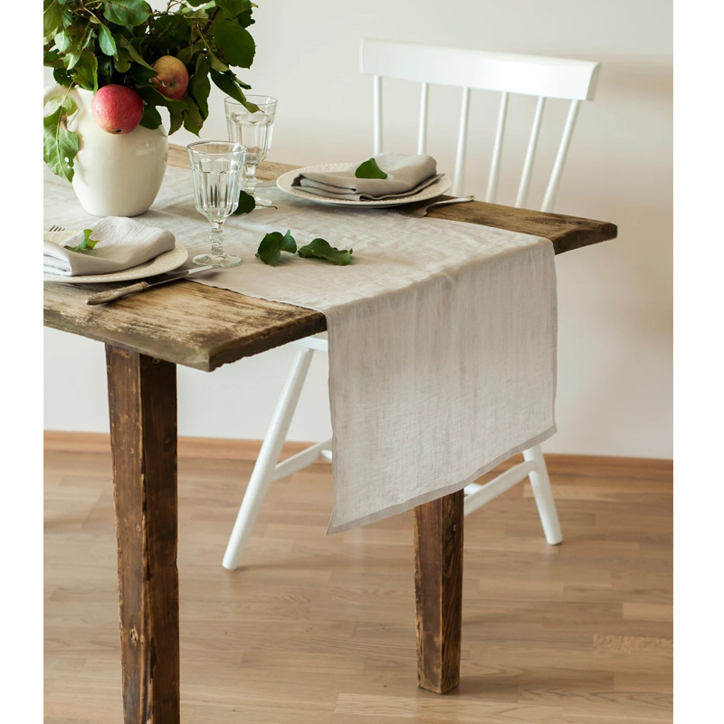 100% Linen Stone Washed Table  - đánh giá và giá Christmas Table Runner